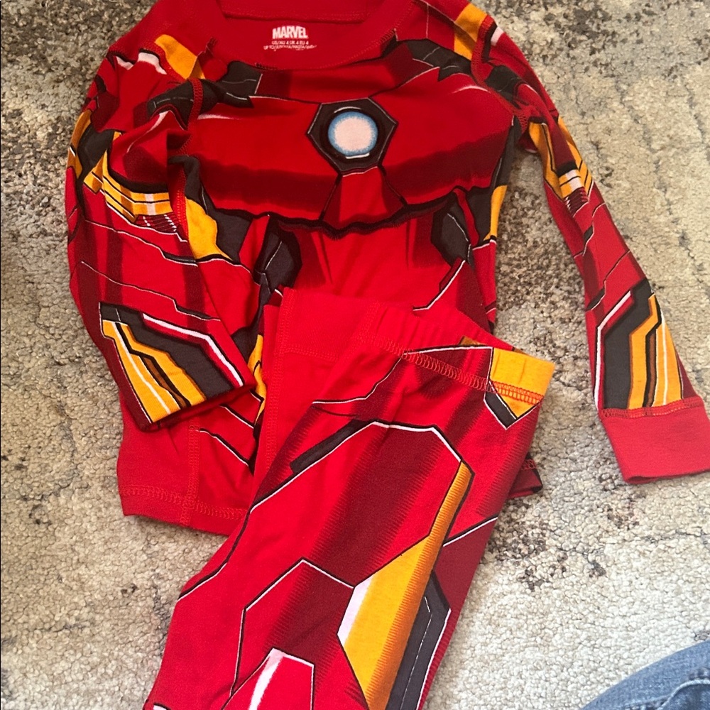 Marvel Red and Yellow Iron Man Kids Costume Pajama Set